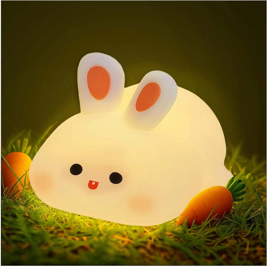 Cute Bunny LED Night Light for Kids — Soft Silicone Rabbit Lamp | vybify.pk