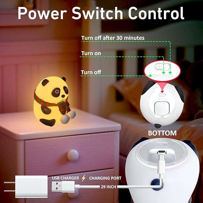 Adorable Panda Night Lamp | Soft LED Glow Bedside Light for Kids & Home Decor – vybify.pk
