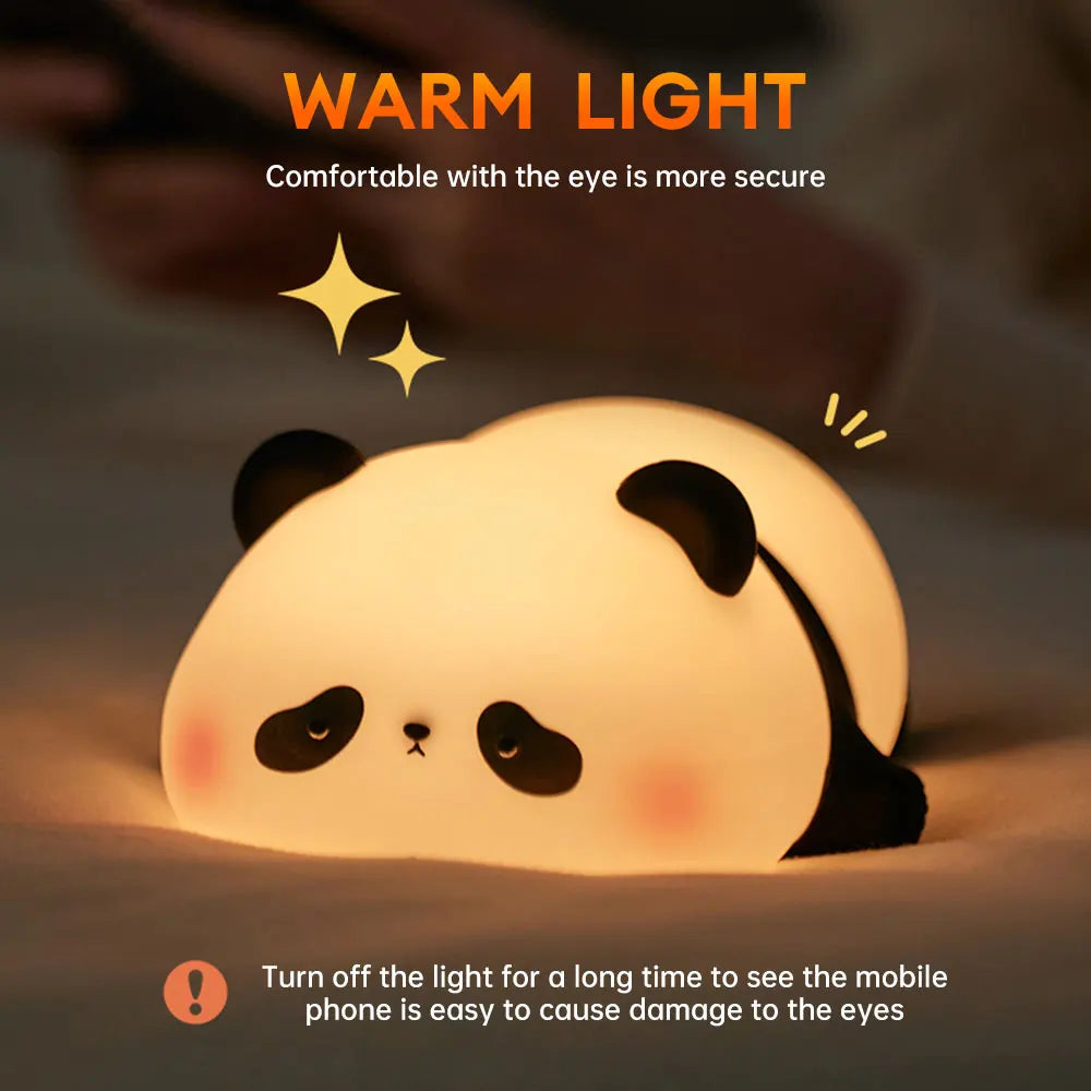 Panda Night Light for Kids | Tap Control Silicone LED Lamp | USB Rechargeable | 7 Color Modes | Best Gift in Pakistan