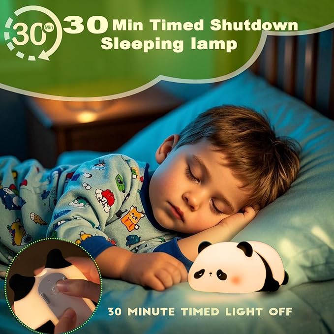 Panda Night Light for Kids | Tap Control Silicone LED Lamp | USB Rechargeable | 7 Color Modes | Best Gift in Pakistan